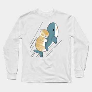 cat and shark Long Sleeve T-Shirt